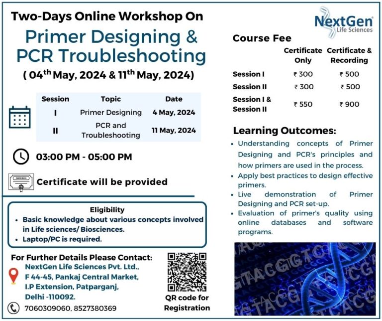 Two Days on “Primer Designing and PCR Troubleshooting