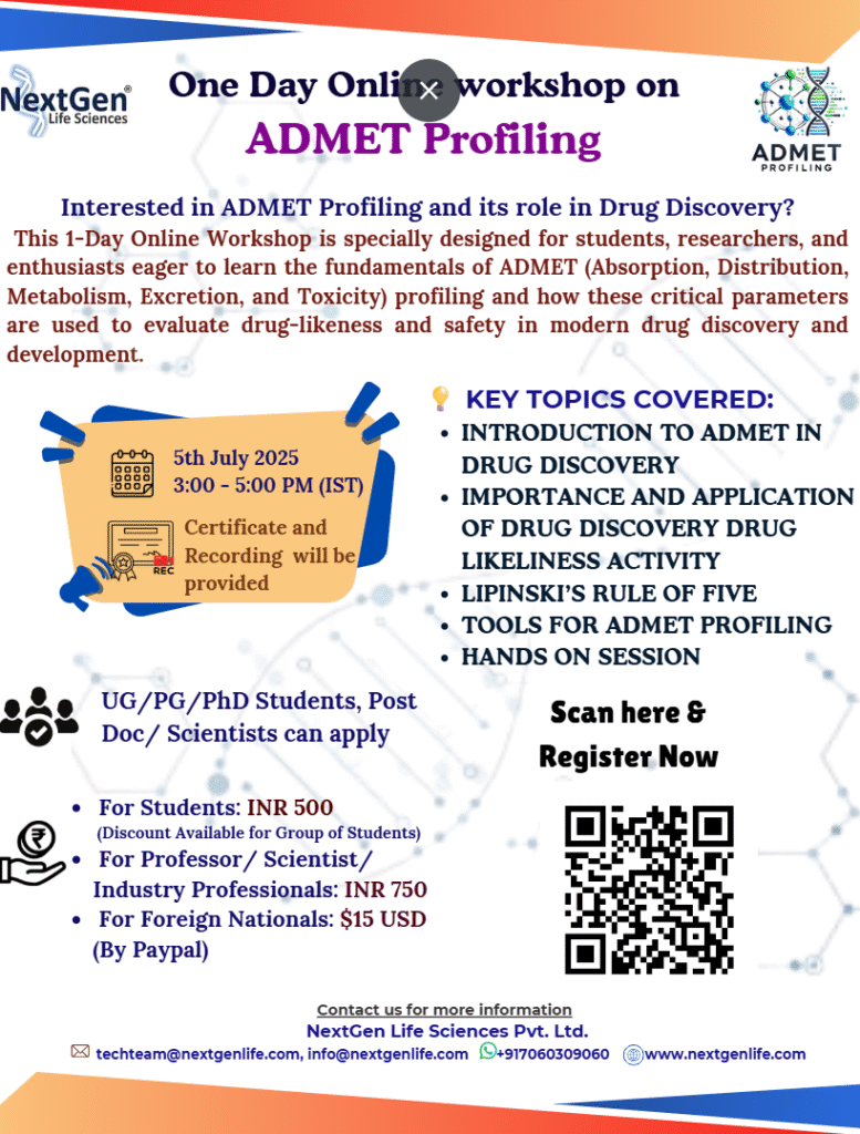 One-Day Online Workshop on “ADMET Profiling: The Pillar of Modern Drug ...